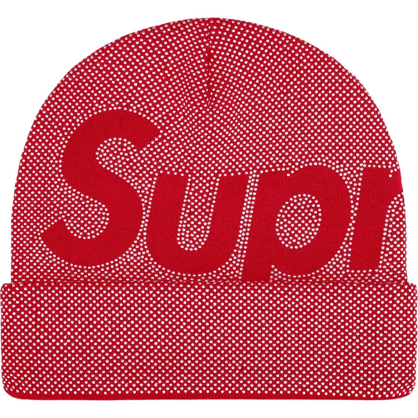 Supreme Studded Knockout Big Logo Beanie Red One-Size
