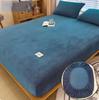 Simple Solid Color Fitted Sheet Nordic Mattress Cover Plush Bed Sheet Winter Warm Elastic Soft Bed Sheet with Elastic Band