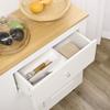 Credenza da cucina con 2 cassetti, 3 ante e ripiano regolabile, per cucina, sala da pranzo, soggiorno, 117 x 35 x 80 cm, bianco