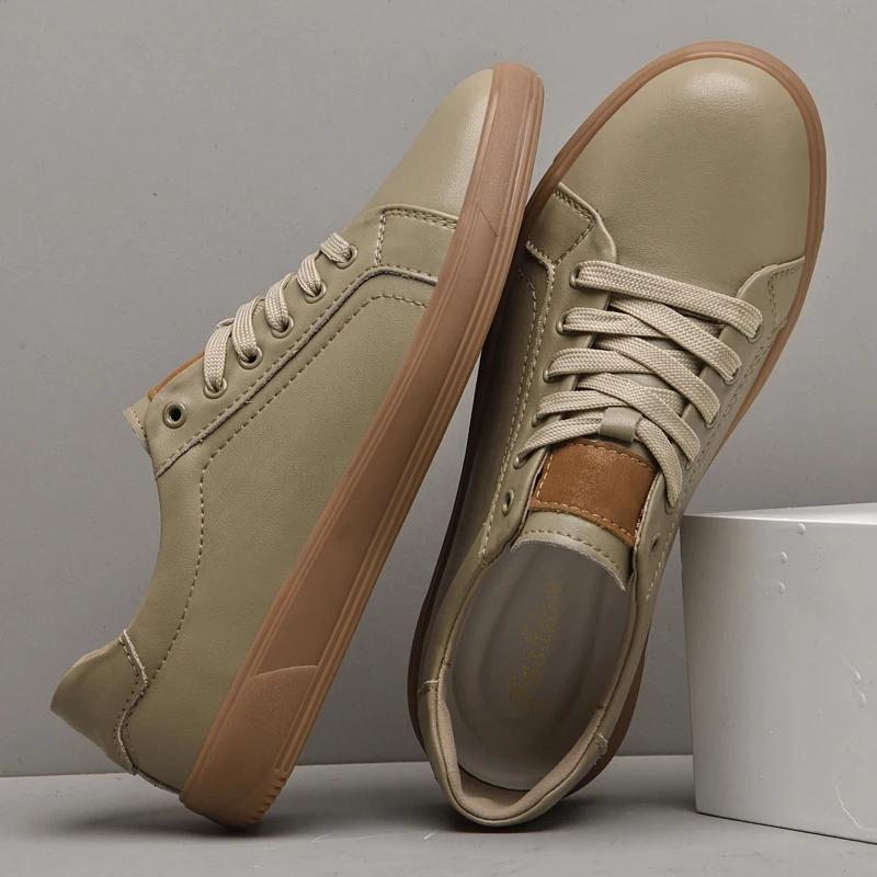 Fashion Stylish Leather Men's Casual Shoes Comfortable Office Oxford Shoes Daily Wear Skateboard Footwear Male Tenis Masculino Sneakers