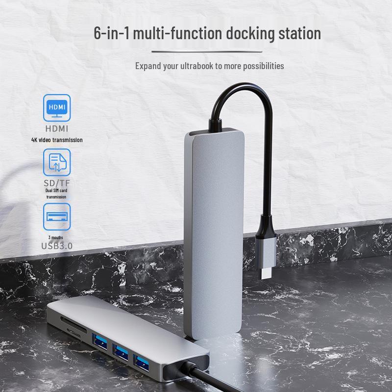 6-in-1 USB-C Hub 4K Docking Station for MacBook Laptops