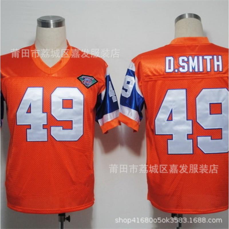 Camiseta de Manga Corta de Algodón para Hombre Estilo Vintage de Fútbol Americano Retro Denver Broncos 7 84 27 77 49