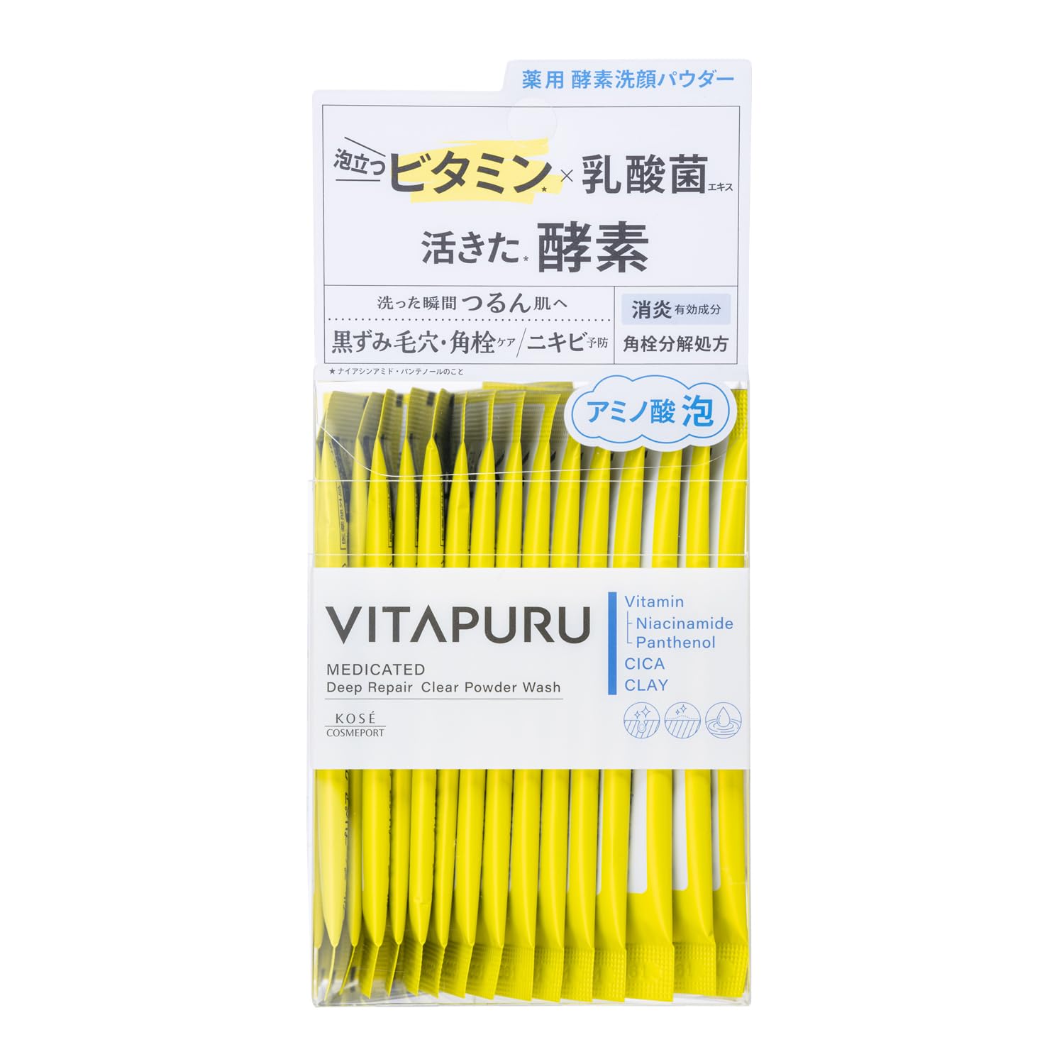 

Vitaple Deep Repair Clear Powder Medicated Enzyme Facial Cleansing 30 Formula [Quasi-drug] Wash, Powder, packets, Blackhead-Dissolving