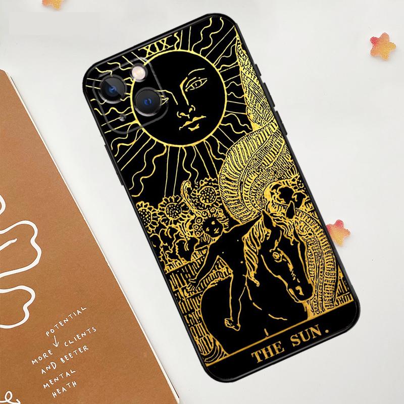 The SUN Tarot card Case For Apple iPhone 16 15 14 13 11 12 Pro Max Mini XR 15 16 Plus 16e Protective Cover