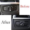 Car Headlight Fit For BMW F20 F21 F22 F23 Carbon Fiber Cover Trim Switch Control