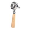 58mm Bottomless Portafilter Single Spout Stainless Steel Coffee Portafilter   Wood Handle