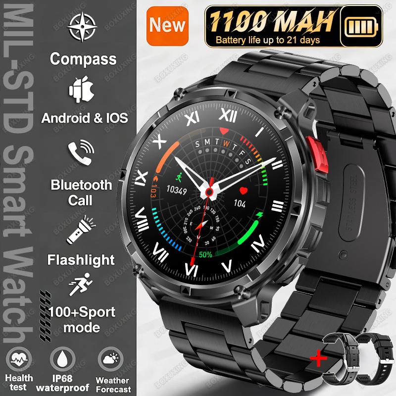 New T-Rex3 Ultra 1100mAh Battery Smart Watch Men GPS Track Compass IP68 Waterproof Sports Tracker Outdoors Military Smartwatches