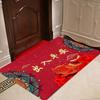 Red Thick Spring Festival Chinese Floor Bedroom Door Porch Mat Carpet Rug