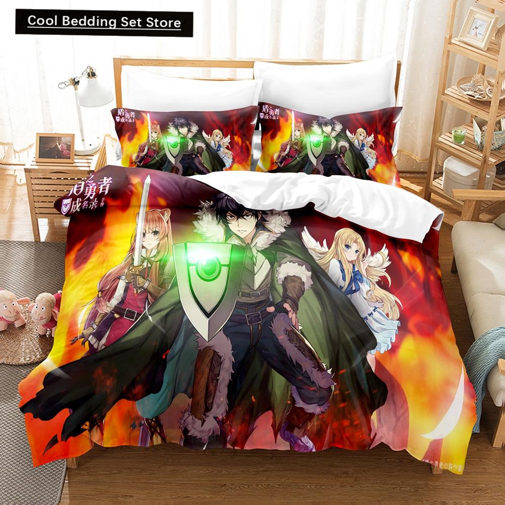 3D Cartoons The Rising of the Shield Hero Bedding Sets Duvet Cover Set With Pillowcase Twin Full Queen King Bedclothes Bed Linen