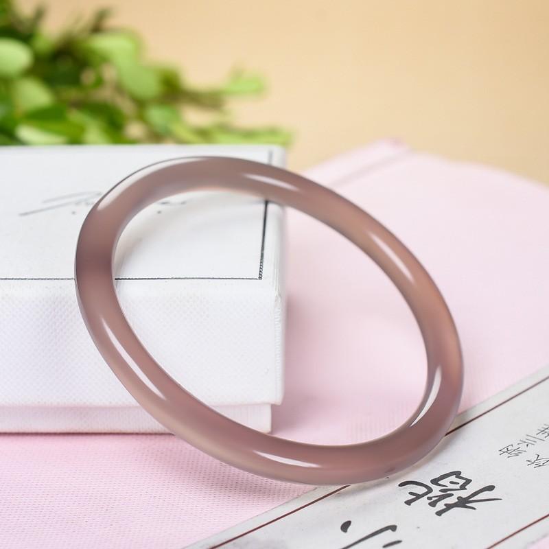6MM Natural Icy Species Chalcedony Bracelet Fashionable Charm Agate Bangle Jade Bracelet Women's Gift