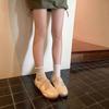 Ugly cute Velcro single shoes women's summer new cross-strap flat-bottomed breathable Mary Jane shoes