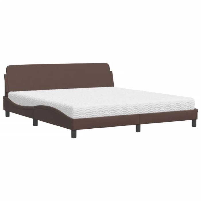VidaXL Lit avec matelas marron 180x200 cm similicuir 3208459