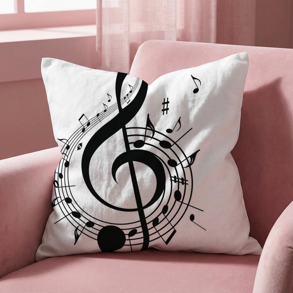 Sheet Music Printing Cushion Cover Multi-Scene Pillow Cover for Home & Car - Reversible, Soft & Durable for Daily Use