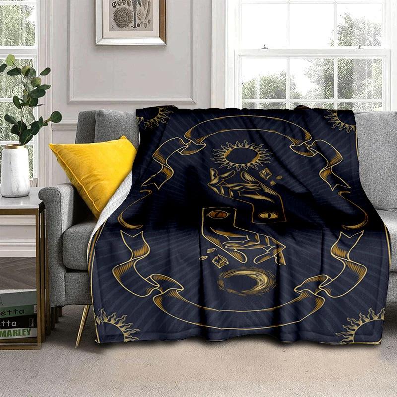 Druid Yggdrasil Tree Blanket Night Silhouette Gothic Logo Flannel Blanket