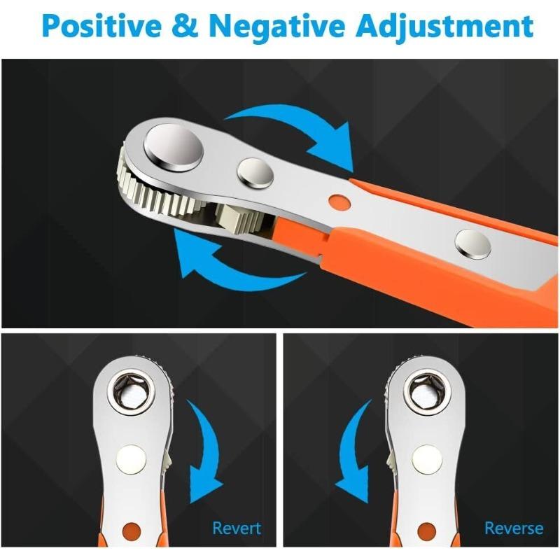 SenNan Hex Ratchet Wrench 1/4" Mini Hex Quick Release Socket Tool Ratchet Repair Spanner Hand Tools Kit Screwdriver Drill Bits