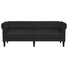 Vidaxl Sofa Chesterfield, Trzyosobowa, Czarna, Obita Tkaniną