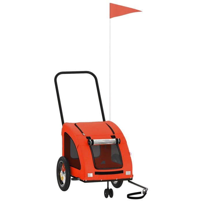 VidaXL Remorque de vélo pour animaux de compagnie orange et gris, remorque de vélo,,, chariot à vélo pour chien 93970