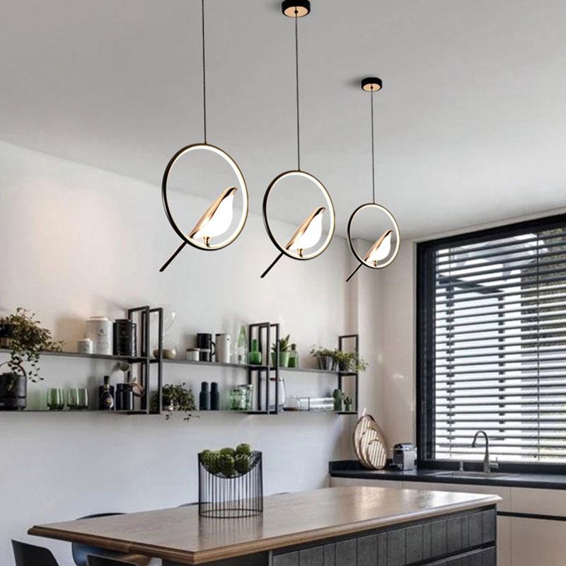 Nordic Modern LED Ceiling Pendent Lights Lucky Bird Light Magpie Chandelier Indoor Lighting Bedroom Kitchen Bar Lamp Home Decor