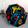 1pc Abstract Patterns Automatic Open/close Folding Compact Umbrella, 8 Rib Sturdy Canopy, Lightweight Portable, Everyday Use, Gift,,113