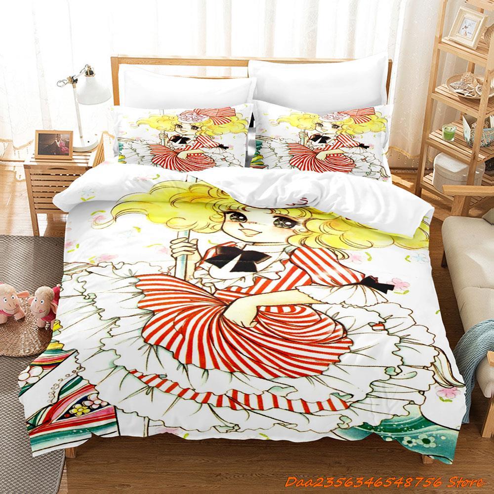 Manga Candy Bedding Set Single Twin Full Queen King Size Bed Set Adult Kid Bedroom Duvetcover Sets 3D Print Anime Bed Sheet Set