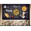 Fototapeta Muralowa Pizza Sklep z Pizzą Tablica Kredowa Tło Mural Ścienny Restauracja Duża Tapeta z Pizzą