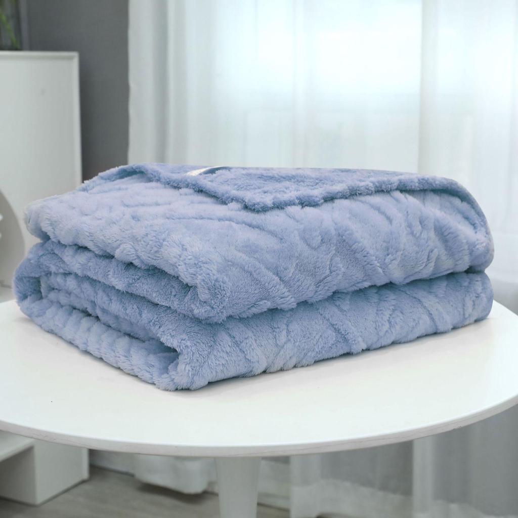 Autumn and Winter New High-gram Single-layer Double-sided Jacquard Tafu Fleece Shu Cotton Fleece Multi-functional Blankets