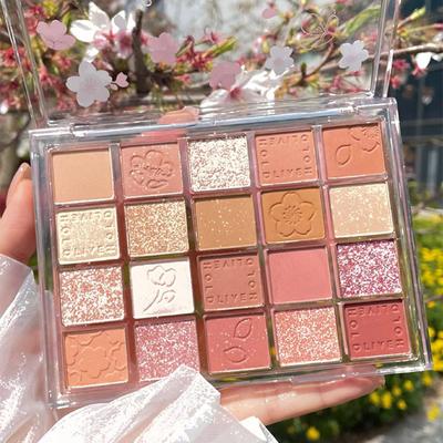 20 Farben Pearly Matte Multichrome Lidschatten-Palette Erdfarbener Lidschatten Wasserdicht Natürliches Augen-Make-up Glänzende Augen Kosmetik