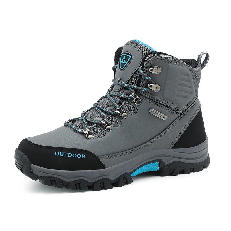 Outdoor Hiking Shoes Men Anti-slip Lace-up Thick-soled Comfortable High-top Boots Men Wear-resistant Breathable Casual Shoes Men