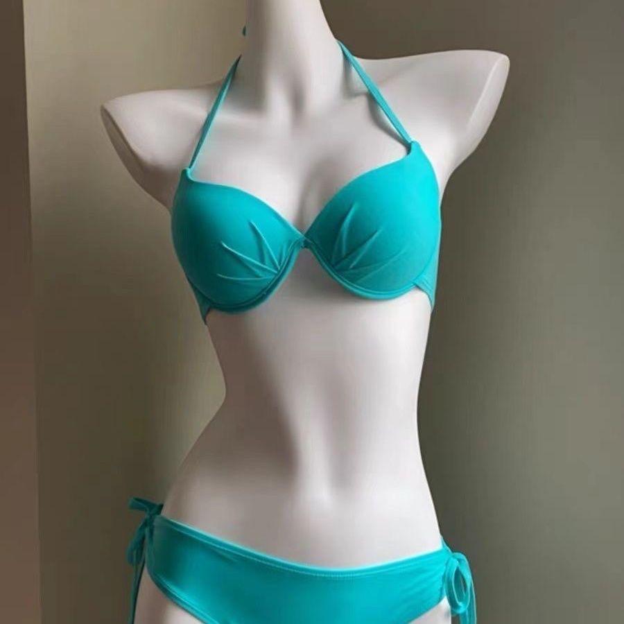 Women's Pink Three-Piece Swimsuit: Flirty Beach Vacation Bikini for All Bust Sizes