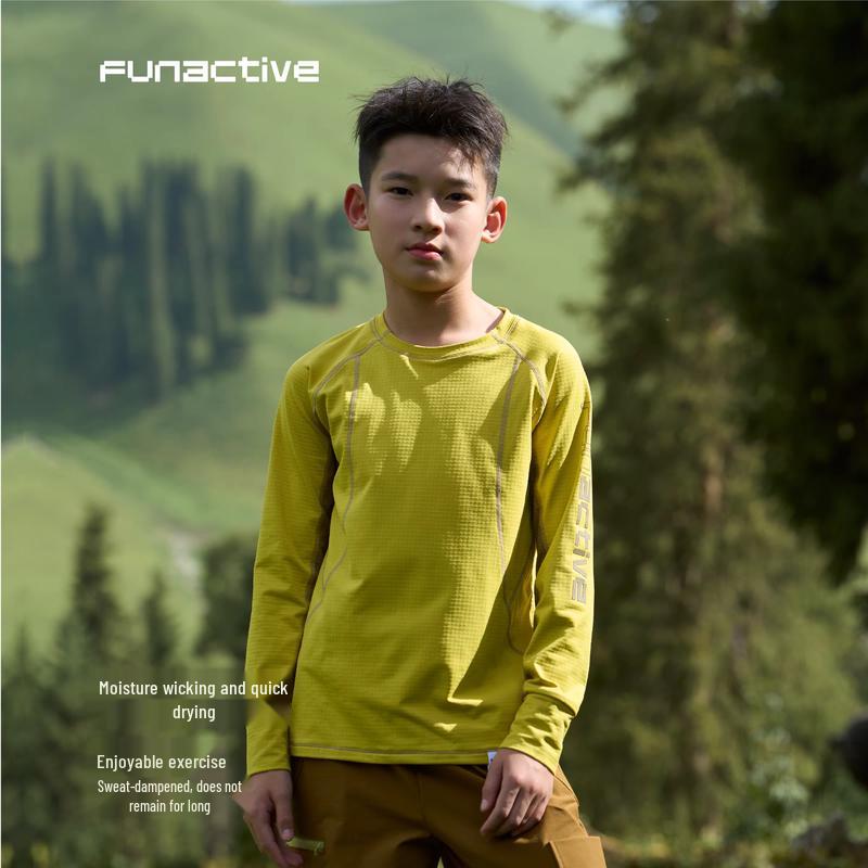FUN ACTIVE Boy's Cooling Quick-Dry Long Sleeve T-Shirt