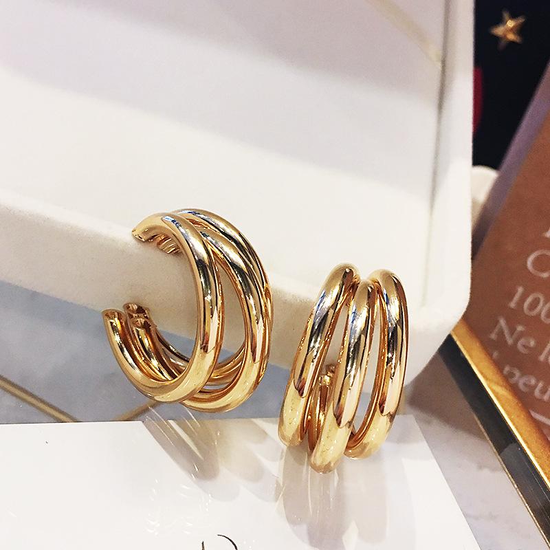 High-End European & American Metal Water Drop Ear Clips - No Piercing, Cool Autumn/Winter Style