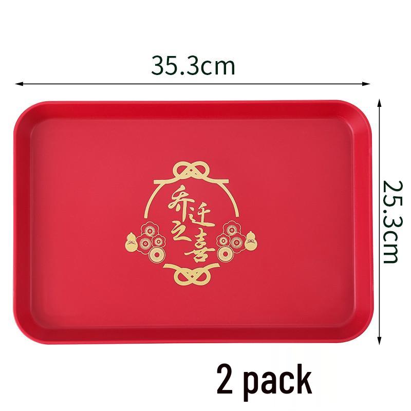 Festive Red Housewarming Candy & Snack Tray for Living Room