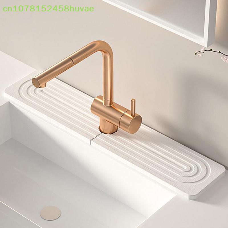 1 Pc Diatom Mud Water-absorbing Quick-drying Hard Mat Faucet Mat For Kitchen Sink Splash Guard Kitchen Bathroom Sink