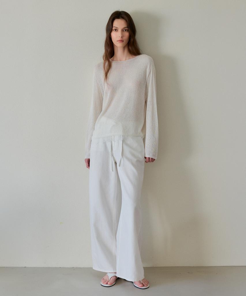THEELO Lace Boatneck Knit (Ivory)