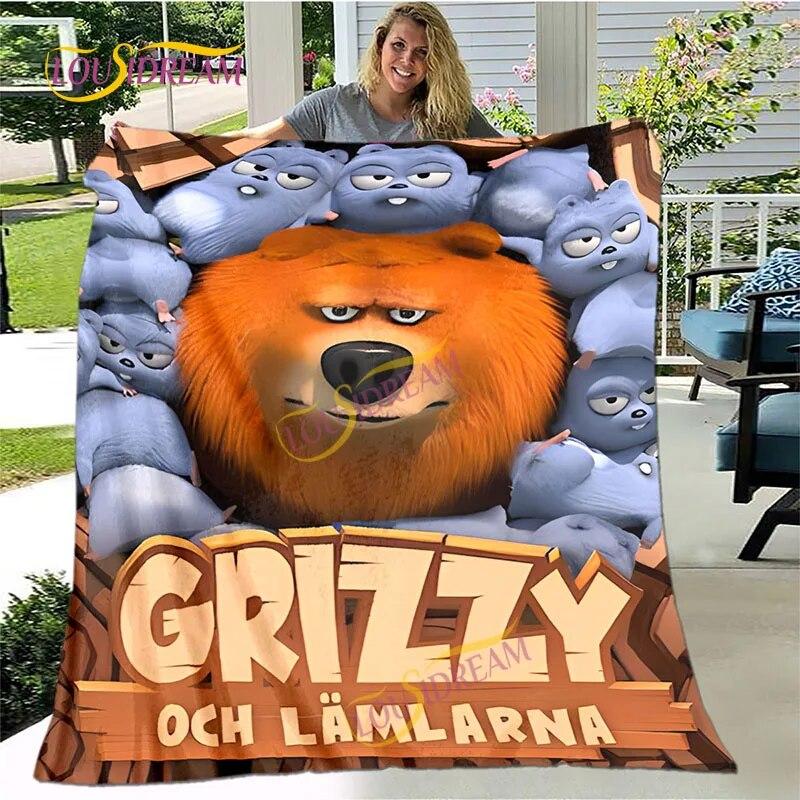 Cartoon 3D Druck Französisch Cartoon Flanell Mode Grizzy Und Die Lemminge Decke Kinder Erwachsene Decke Hause Büro Decke.