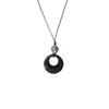 Retro Black Round Resin Pendant Hollow Necklace, Autumn And Winter Light Luxury High-End Sense Ethnic Style Fashion Sweater Chain