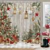 Christmas Colorful Lights Decoration Gift Star Shower Curtain, Bathroom Curtain,Christmas decorative tapestry, wall hanging