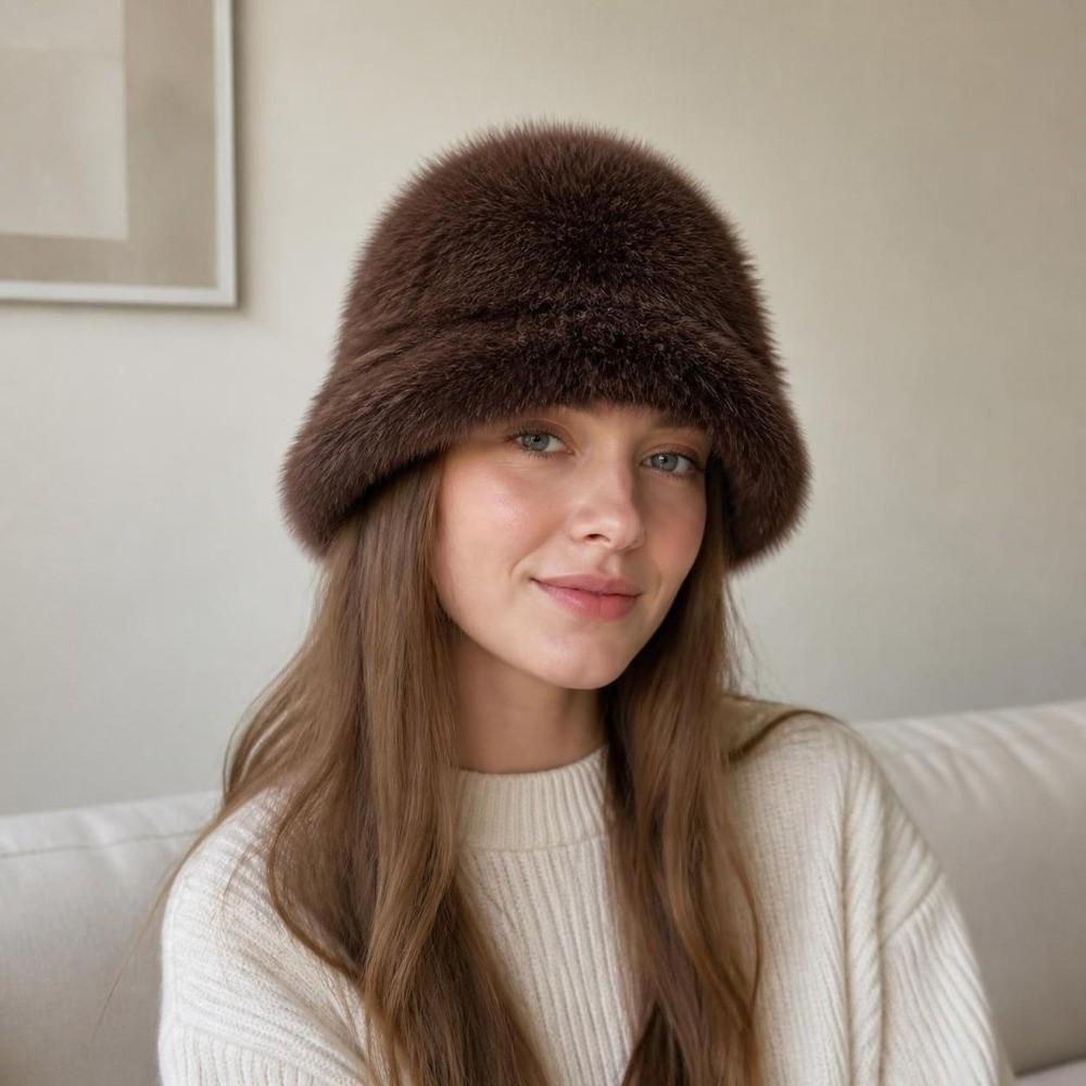 Neck Protection Fisherman Hat Thickened Cross Scarf Comfortable Faux Fur Hat Scarf Winter
