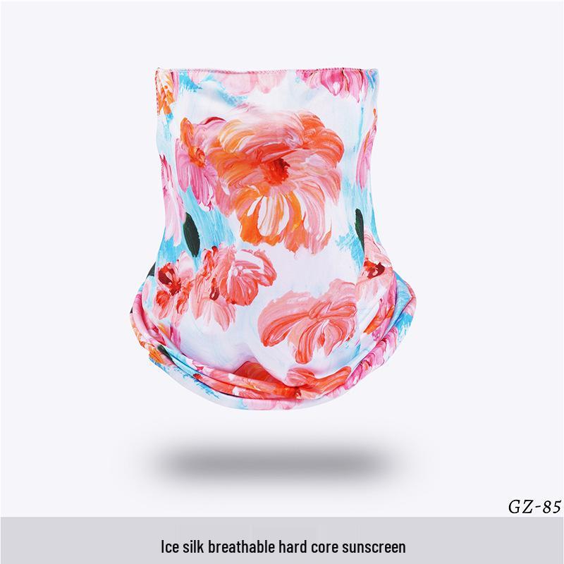 Ice Silk Ear-Hanging Face Mask - Breathable Sunshade & Neck Gaiter for Cycling & Sports