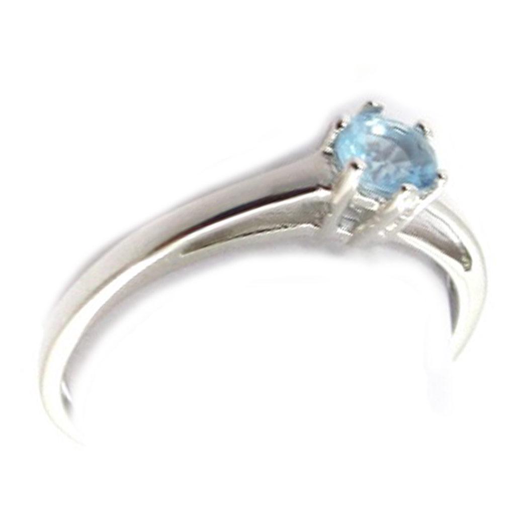 Solitaire Silver Ø 4 mm akvamarin