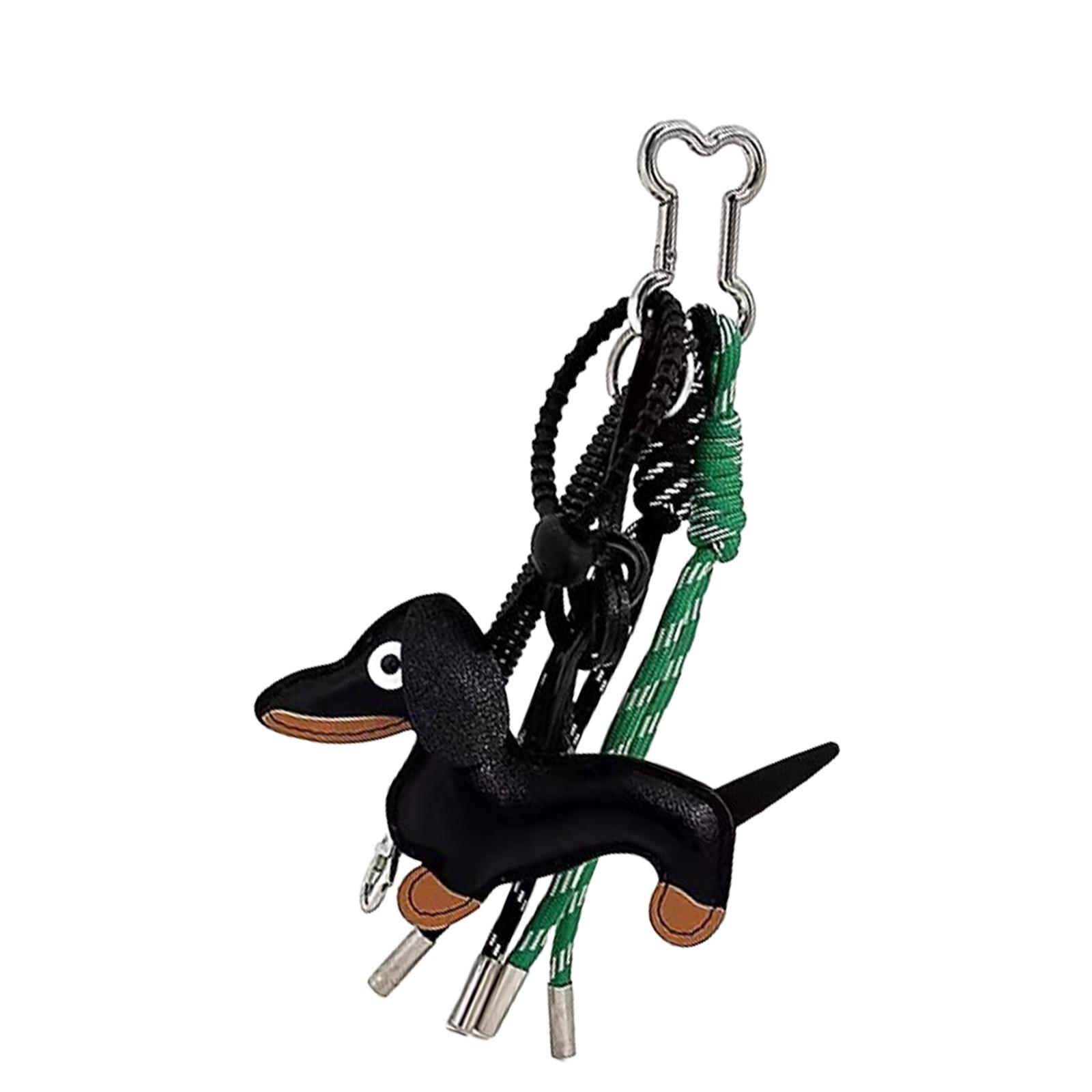 

Модный ретро-брелок в виде собаки-колбаски, модный прочный аксессуар из искусственной кожи для коллекционеров и законодателей моды T1 чёрный