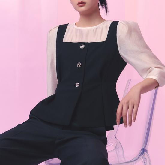 Krio Sheer Layered Blouse ENBLPE6000