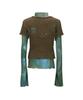 ADSB ANDERSSON BELL Cap Sleeve Sweater Layered Top Atb1352W(Brown)