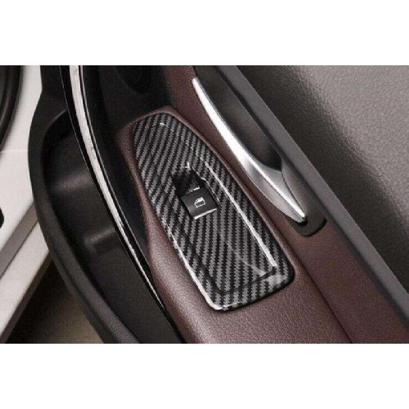 For BMW 3 4 Series M3 M4 2013~ Carbon Fiber 4PCS Panel Trim Window Lock Lift