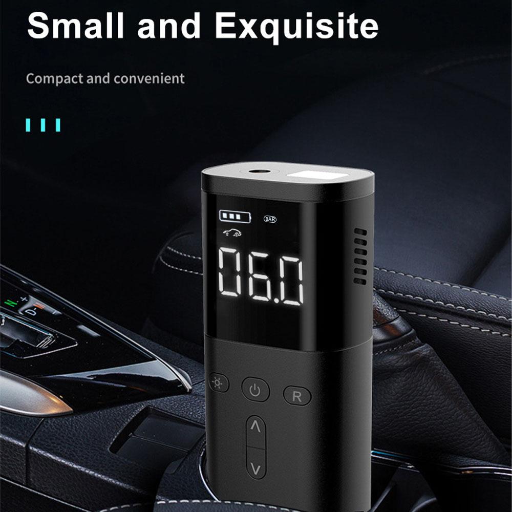 Electrical Air Pump Mini Car Air Compressor with LED Lamp Power Bank Function Wireless Tire Inflatable Pump Inflator