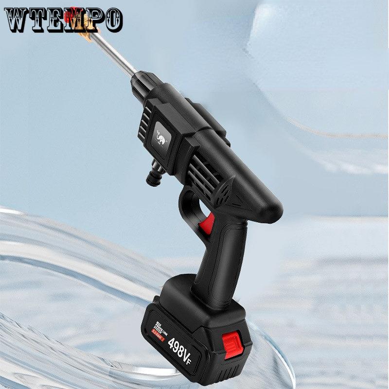 Wiederaufladbare tragbare Autowaschmaschine Autowaschmaschine Haushalts-Hochdruck-Wasserpistole Kabellose Autowaschpistole mit Lithiumbatterie
