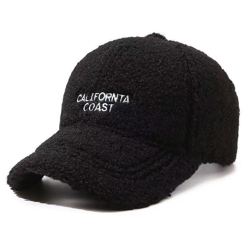 Lamb hat women's autumn and winter fashion casual versatile plush cap thickened thermal cotton hat baseball cap