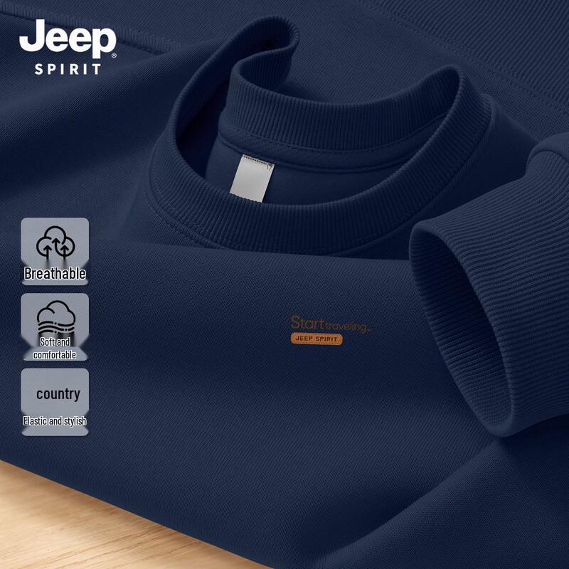 JEEP SPIRIT Men s Casual Round Neck Sweatshirt L