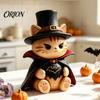 Holiday Shelf Decor Vintage Witch Cat Halloween Decoration, Small Wooden Spooky Home Decorations Figurine for Farmhouse Mantel, Bookshelf Table,