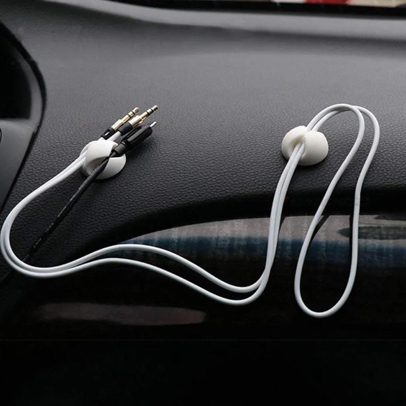 Car Cable Fastener Clip Silicone USB Cable Organizer Appliances Clips Car Cable Winder Holder Earphone Network Wire Fixed Clips
